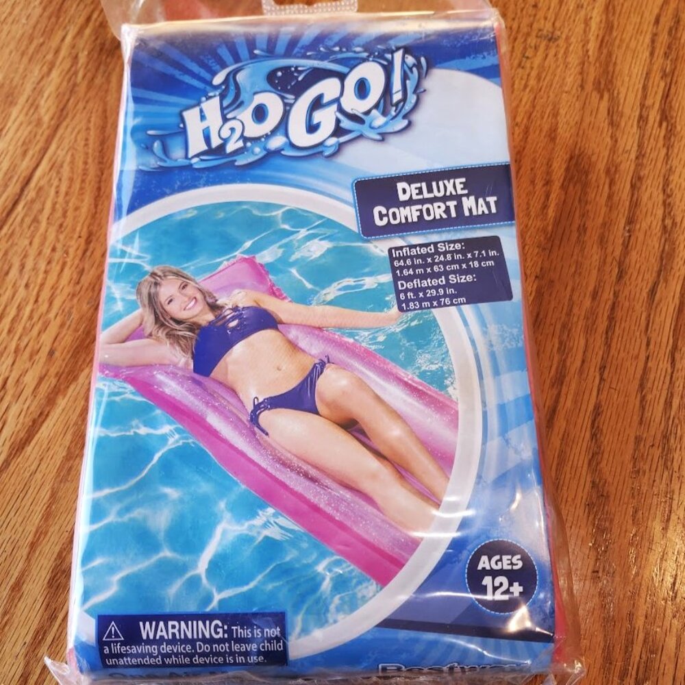 Bestway H2oGo! Deluxe Comfort Air Mat w/ pillow" Blow up Float 64.6" x 24.8" NEW